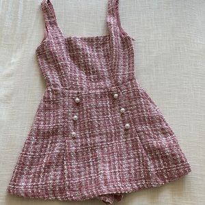Pink Tweed Romper